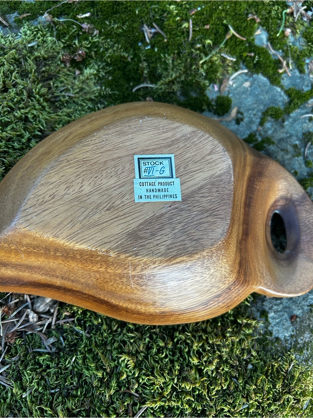 Handcrafted Brown Wooden Bowl - Picture 3 of 4